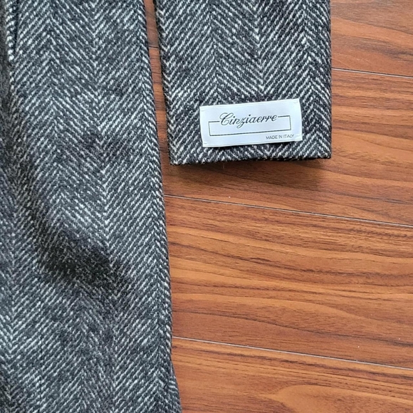 Cinzia Rocca wool/silk/angora grey and black herringbone coat - Picture 4 of 14